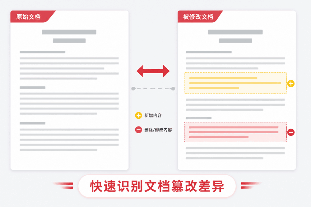 智能文档篡改比对效果示意